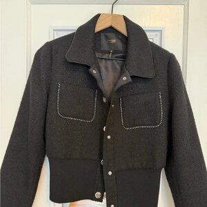 Maje tweed cardigan bomber-style jacket